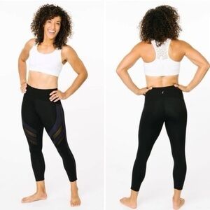 ZYIA Black Mesh Luxe 7/8 Leggings 24"‎